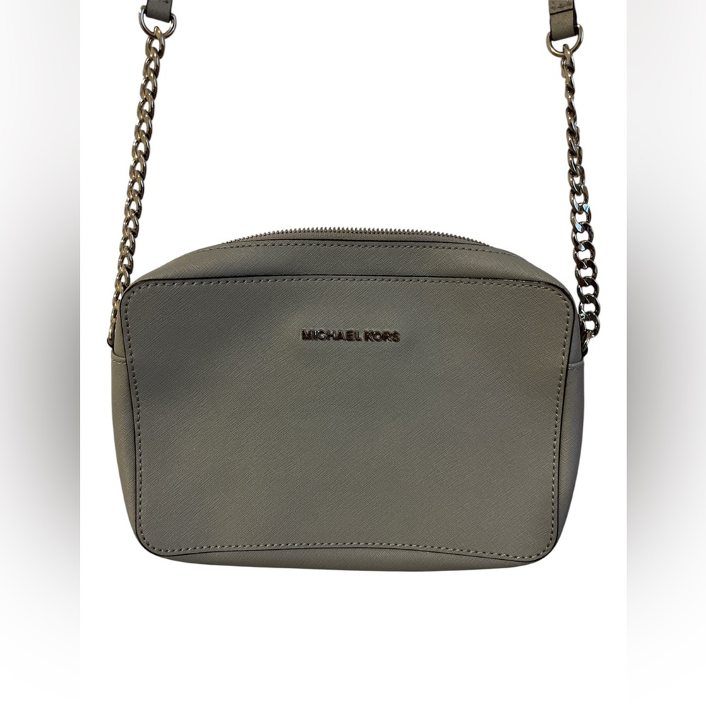 Michael Kors Powder Blue Patent Leather Jet Set Crossbody Bag